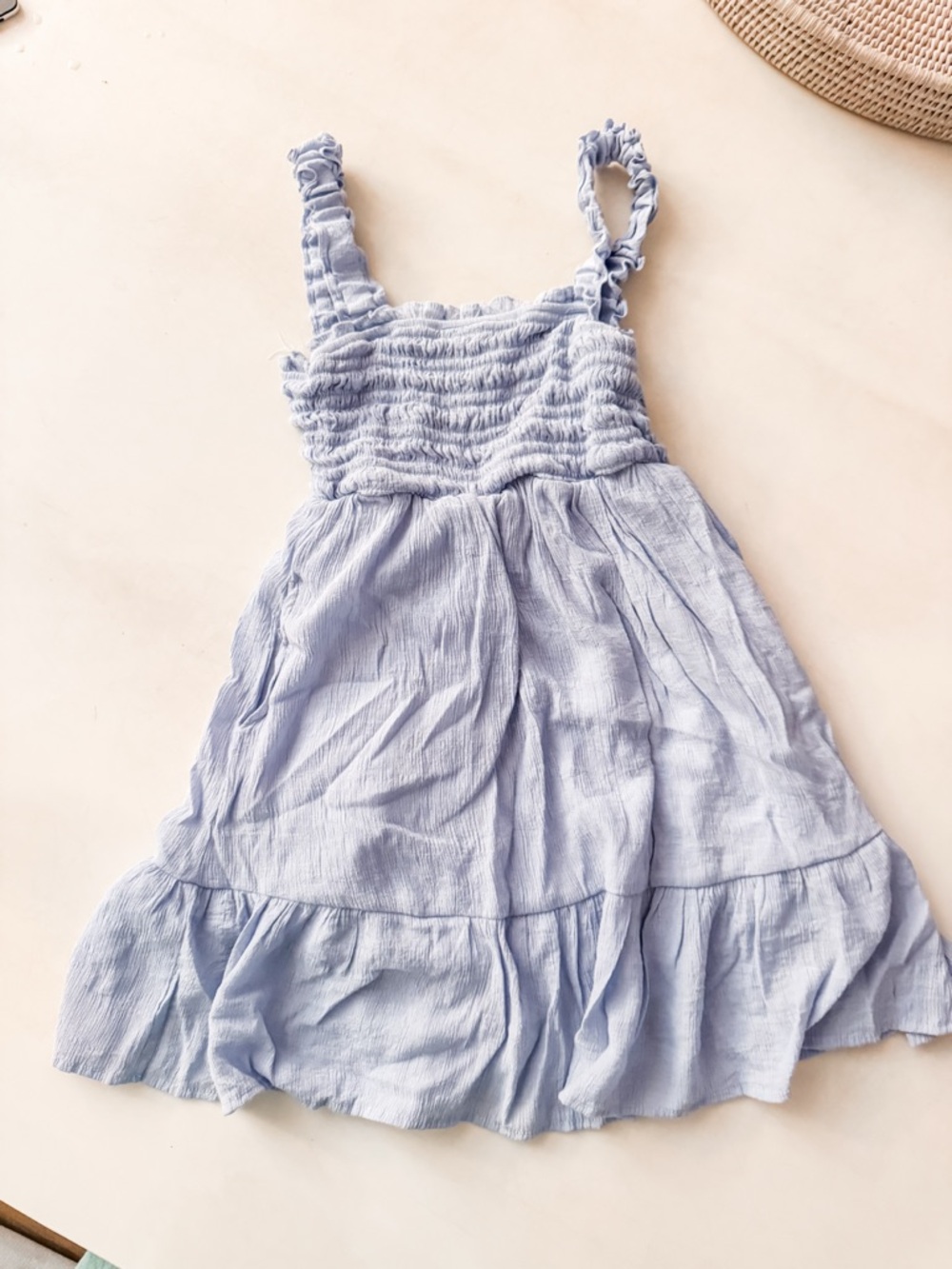 Franki Light Blue Smocked Sundress for Girls - Casual Summer Dress